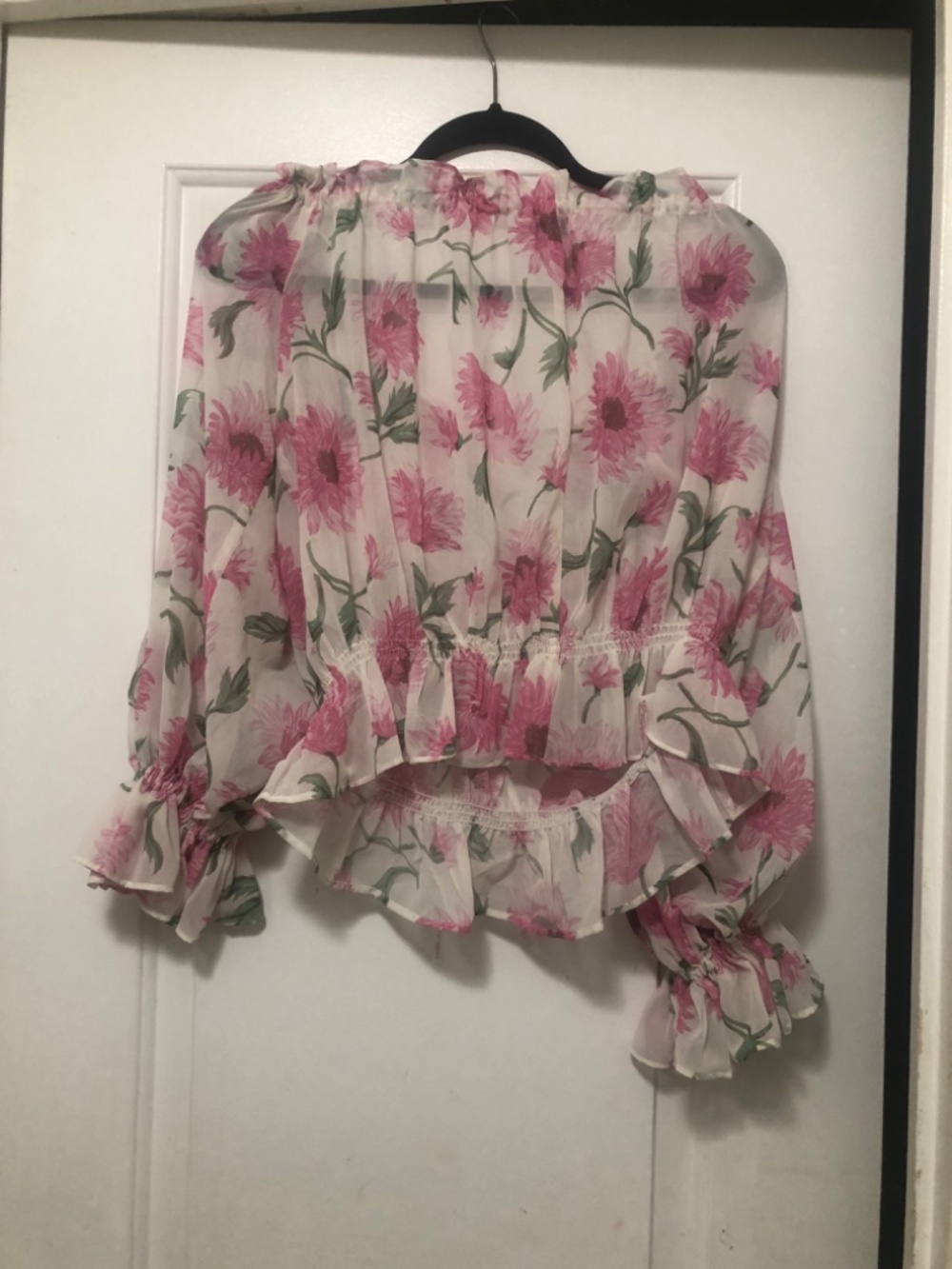 TopShop Pink Dahlia Bardot Gypsy Top Size 6 - Picture 4 of 6